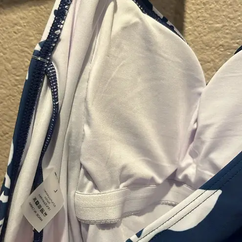 New Eomenie Women’s Blue Tropical Floral Tankini To Size Large NWT