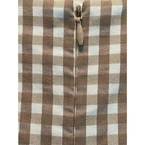 J. McLaughlin Tan Paulson Gingham Dress size 10