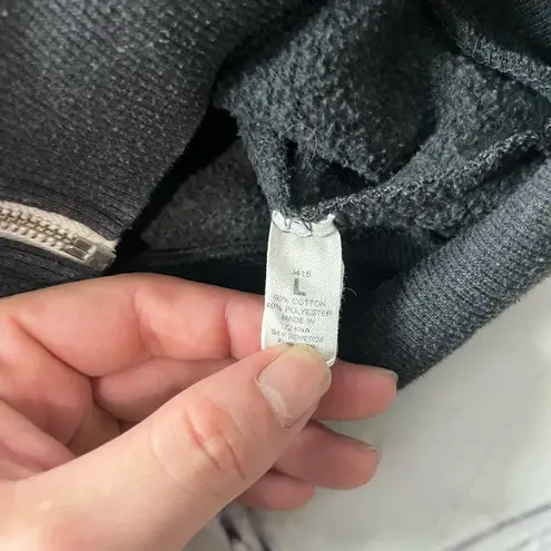 Cali Love Heritage Gray Zip Hoodie Women’s Large Fleece Lined Casual Sweatshirt Black