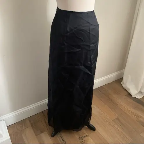 Lafayette 148 Black Silk Maxi Skirt Size 4