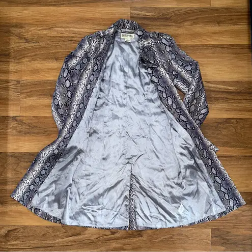 Vintage MICHAEL MICHAEL KORS purple snakeskin print cotton trench coat