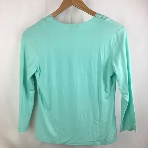 Cosabella  Lace Trim Blue Long Sleeve Top M NEW