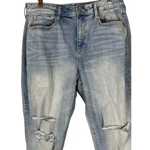 Arizona Jeans Womens 15 Medium Wash Distressed High Rise Straight Leg Streetwear