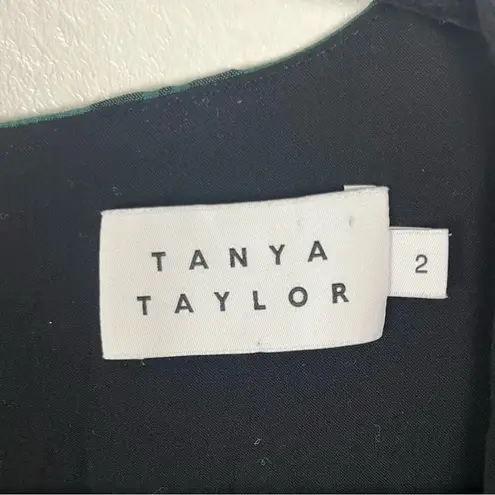 Tanya Taylor Emmaline Green Black Plaid Puff Sleeves Back Pleating Mini Dress 2