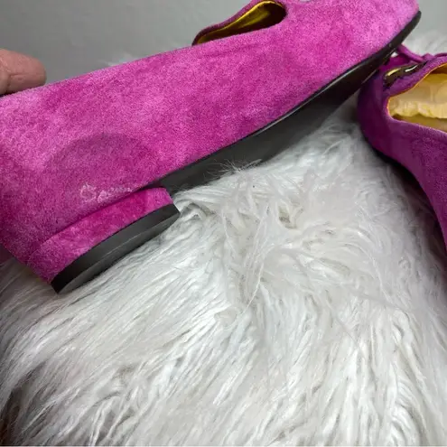 TSUMORI CHISATO Walk shoes flats with Pink Suede and embroidered Cats on top Size 7