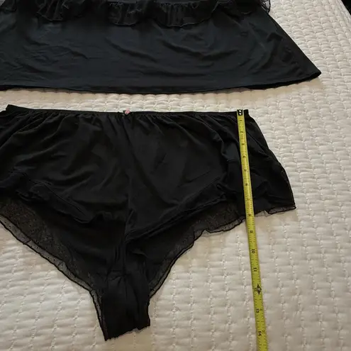 Cacique PJ Pajama Set Ruffle Cami Top & Booty Shorts Sz 18 / 20 $62