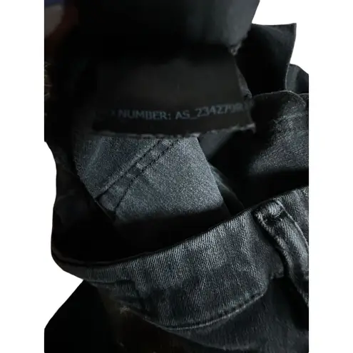 Allsaints Size 27 Jorts Shorts Grace Stretchy Cut Off Denim Black Gray #L13