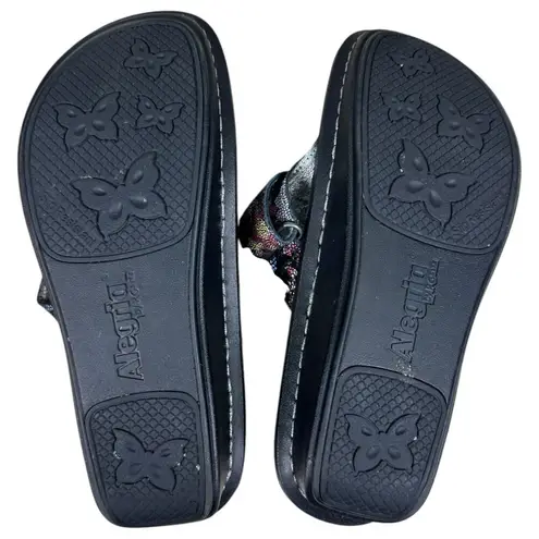 Alegria Carina Noche Flora Floral Leather Sandal Women's EU 37 US 6.5/7