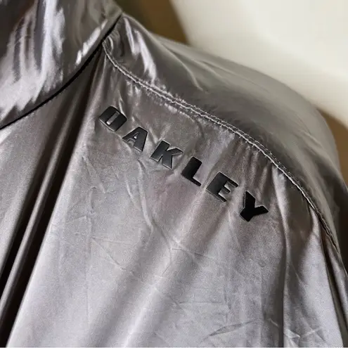 Oakley Luxe Anorak 1/4 zip pullover crop Hooded Jacket StoneGray sz L