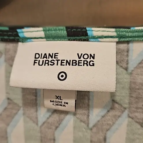 Diane Von Furstenberg 💕DVF x TARGET💕 Long Sleeve Midi Arrow Geo Green Wrap Dress XL