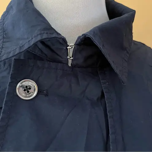 Michael Kors cropped military jacker with chrome hardware, EUC, navy sz PM Blue