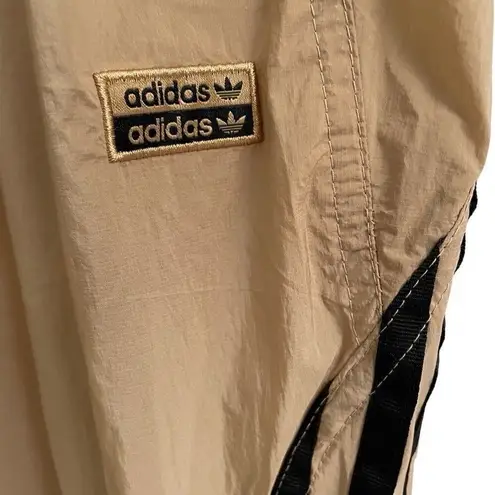 Adidas  Originals Track Pants Womens 3X Athletic Nylon Snap Leg Joggers Tan NEW