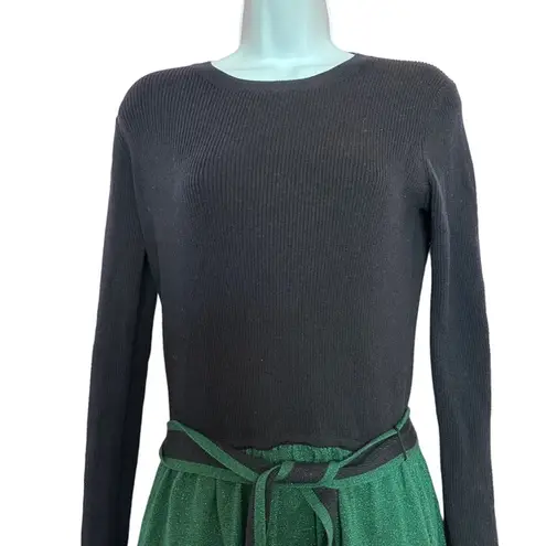 Brooks Brothers merino wool blend belted striped sweater dress size M