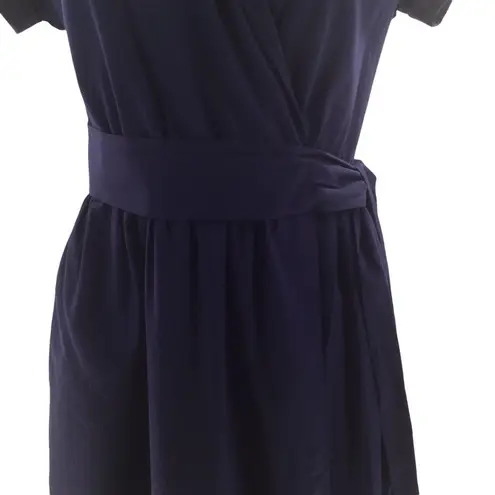 Amy Kuschel Roman Holiday Navy Premium Poplin True Wrap Dress Size XS