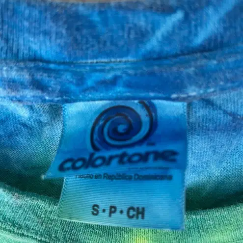 Colortone Tie Dye Tee S Vibrant Neon Rainbow Short Sleeve Casual Womens Tshirt