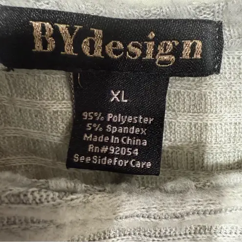 BYdesign Gray Women's Crew Neck Ribbed Long Sleeve Shirt Size XL