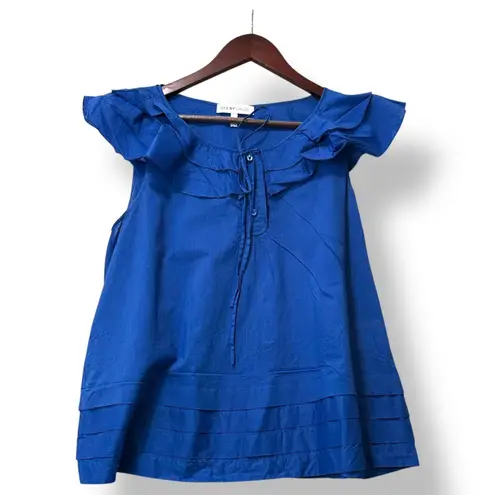 See By Chloe See by Chloe Womens Blue Ruffle Tie Neck Blouse Top Size 8 Boho Parisian Resort