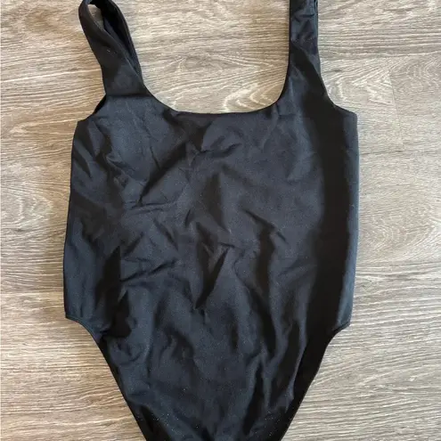 A New Day Black Bodysuit with Shelf Bra