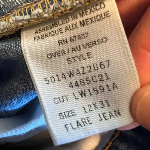 Polo Ralph Lauren Jeans Flare Vintage 90s Y2K Flag Logo Light Size 12 12x31