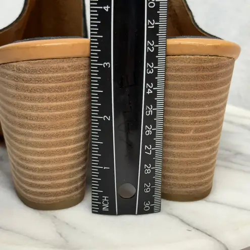 BORN Suede Sandals Black Tan Genuine Leather Chunky Platform Heel Shoes Size 8