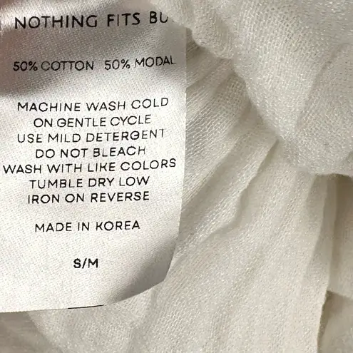 NOTHING FITS BUT Seine Maternity Gown Cotton Gauze Nursing Off Shoulder Sz S/M White