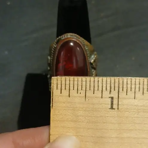 Vintage Red and Gold Tiebten Ring