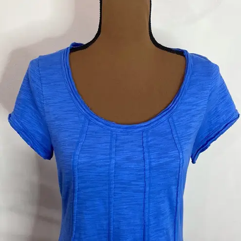 Soft Surroundings Marchesa periwinkle blue space dye pleated raw edge dress sz S - Image 6