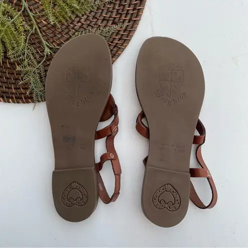 Brighton  Womens Sandals Apollo Brown Leather Silver Embellished Size 10