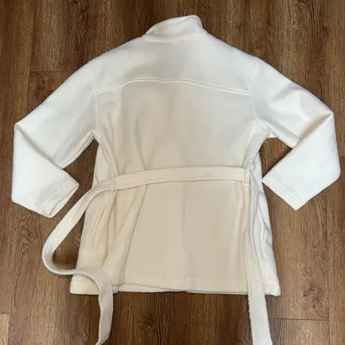 Liebeskind VTG LIEBE Cream Fleece Shawl Collar Belted Jacket Coat Made in USA Womens Large