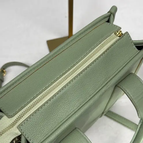 None Sage Green PU Leather Crossbody Purse Tote Bag with Adjustable Strap