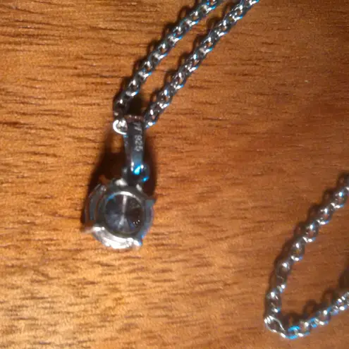 Genuine Swarovski Crystal Sterling Silver Pendant Stainless Steel Necklace