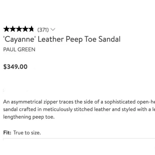 Paul Green Cayanne Peep Toe Sandals Classic Leather Heel Booties Coastal Cowboy