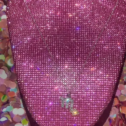 Boutique Scorpio Zodiac Sign Necklace Bedazzled Rhinestone Horoscope Birthday emo egirl