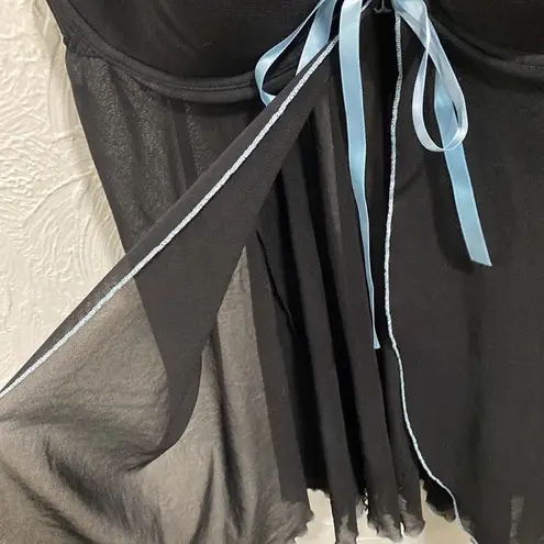 Cacique  black and light blue open front lingerie top size 18/20