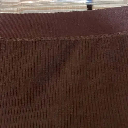 M. Kran Dark Brown Ribbed Leggings Marked One Size But Really Fits a Small Best