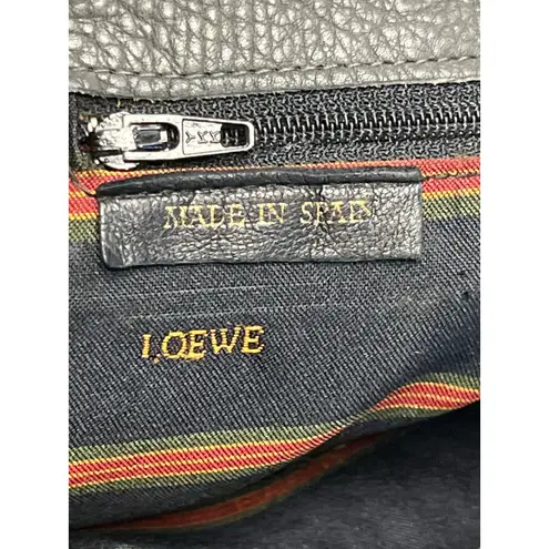 Loewe Vintage Pebbled Leather Anagram Crossbody Bag Black Brown Small