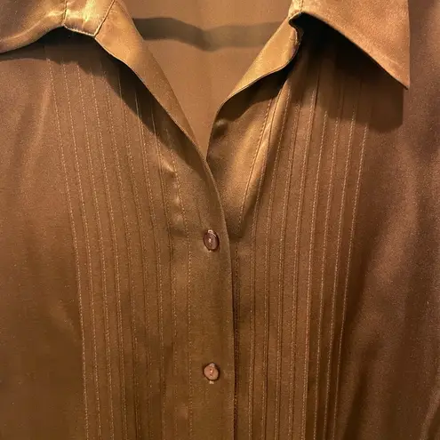 Kate Hill Copper Casual Button Down Silk Shirt