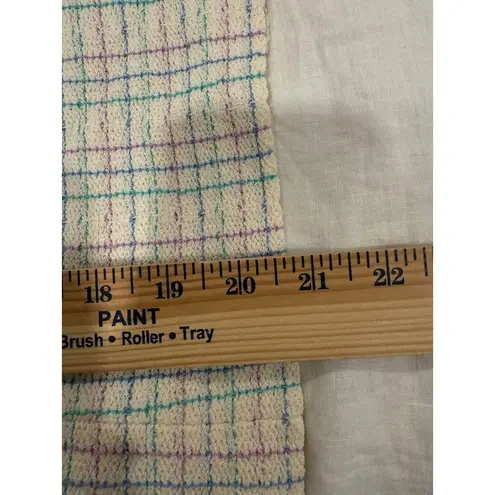 St. John Knits Cream Blue JACKET Siz 8 Suit Blazer Multicolor Plaid Classic