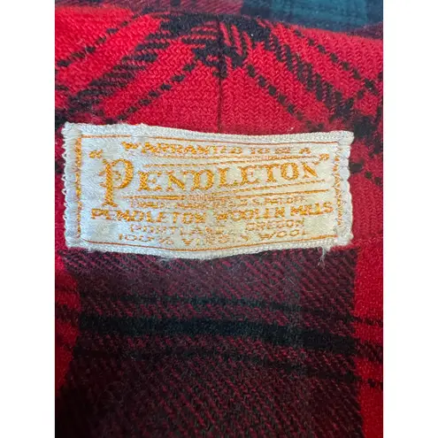 Pendleton 1960s “49er” Wool Jacket – Vintage Red & Green Tartan Plaid – XS/S