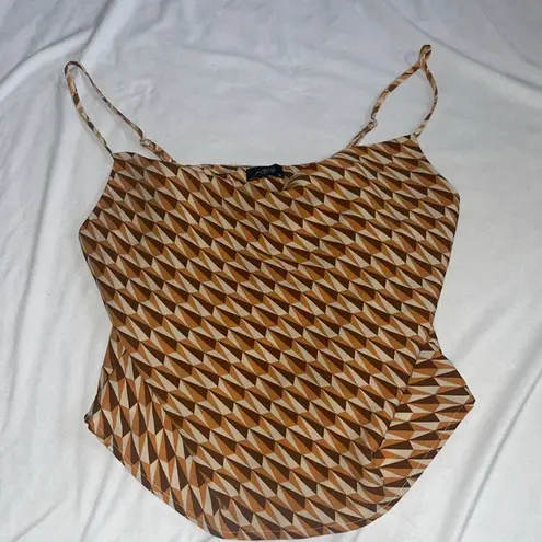 Milk and Honey Size XL 70s graphic printed Cowl neck tank top blouse