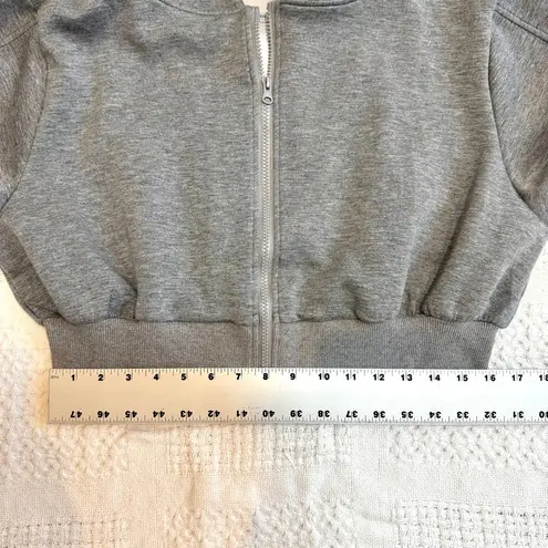Commense large cropped hoodie sweatshirt double zip SP 2674 Gray