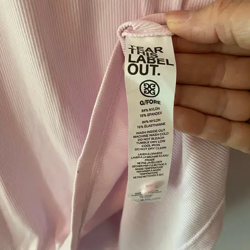G/Fore Light Pink Golf Polo Shirt Short Sleeve Stretchy Women's size Large