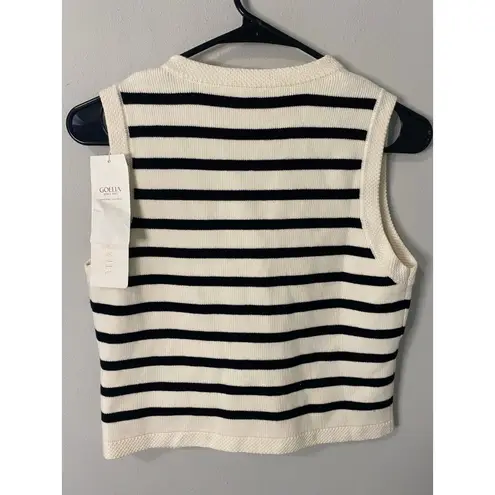 New Goelia Black and White Stripe Vest, Size US 6