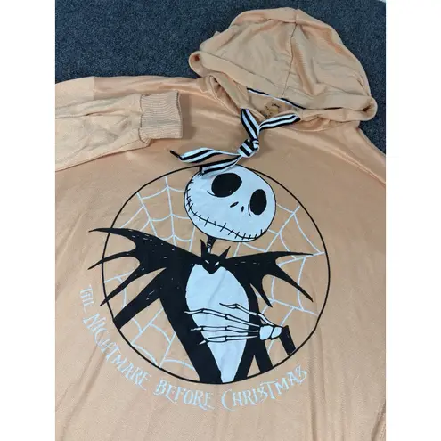 Disney  The Nightmare Before Christmas Sz S Hoodie Over Sized Sleep Shirt Orange