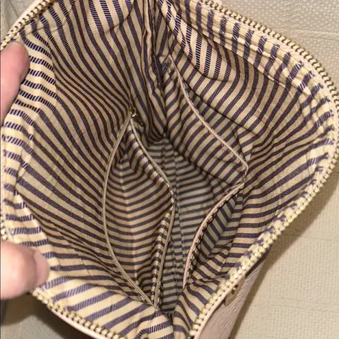 MODA LUXE Natural Colored Foldover Clutch with Chain Strap and Tassel Tan