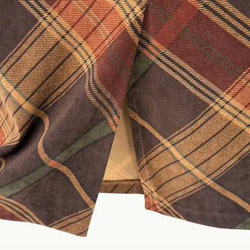 Notations Vintage 90s Large Plaid A-Line Maxi Skirt | Sz Small Petite | Brown