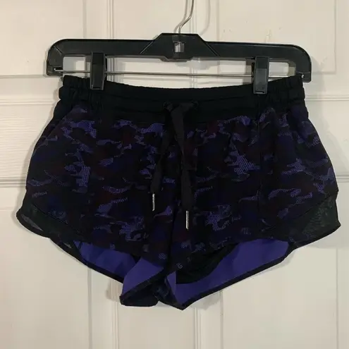 Lululemon  Hotty Hot Shorts 2.5” Mini Hounds Camo- Rare Purple Blue Camo- Size 6