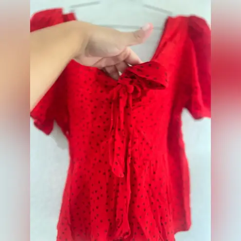 A New Day  Red Polka Dot Women's Top size L super cute top