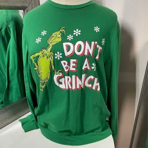 Dr. Seuss Grinch Fleece Pullover Sweatshirt Green Size xl
