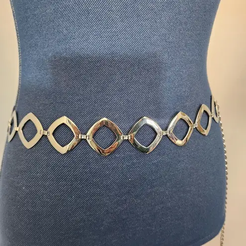 Vintage Silver Square Mod Chain Link Belt